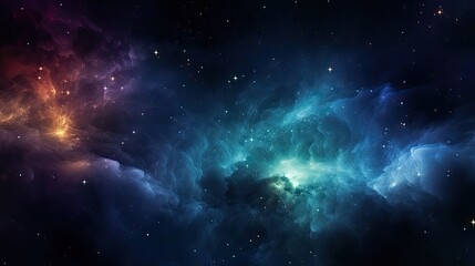 Fototapeta premium Nebula and galaxy painting a mesmerizing picture in the night sky of outer space. An astonishing display of colors during the night.