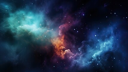 Nebula and galaxy painting a mesmerizing picture in the night sky of outer space. An astonishing display of colors during the night.