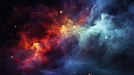 Beautiful Nebula and galaxy in the night sky of outer space, showcase a vibrant and colorful cosmic scene.