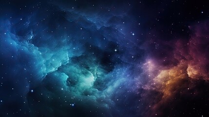 Obraz premium Colorful nebula wallpaper, amazing sky at night with stars