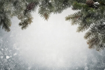 Christmas tree branches postcard