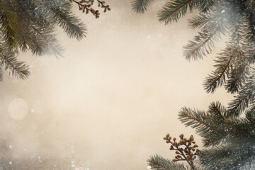 Christmas tree branches postcard