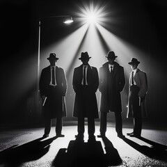 Mafia Silhouettes Photo, dark mystical silhouette of a man