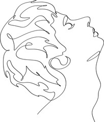 Continuous line of a male body. Vector portrait of a strong man. Vector minimalistic design for wall art, print, card, poster.