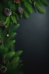 Christmas tree branches postcard