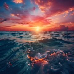 Fototapeta premium sunset over the ocean