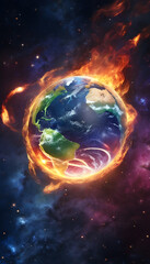 The Earth, a Galaxy Breathing Fire