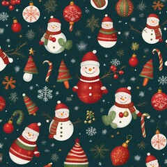 Christmas Seamless Pattern Background