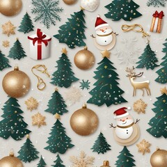 Christmas Seamless Pattern Background