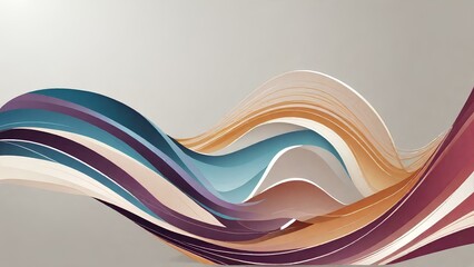 Obraz premium Abstract, Modern, and Minimalist Colorful Wavy Lines Background