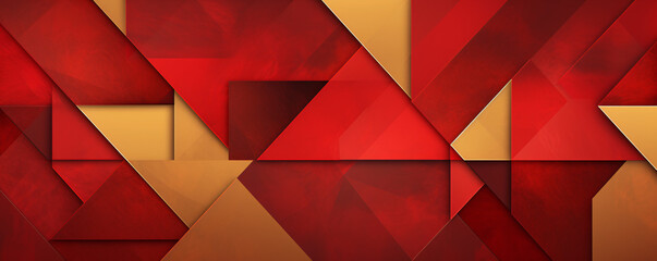 Abstract geometric background in shades of red and gold. Modern polygonal design. Luxury and elegance concept. Design for backdrop, banner, or event invitation