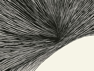 Obraz premium A Black And White Drawing Of A Spiral - a closeup of an eye