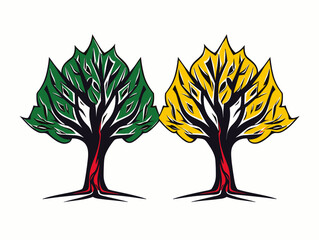 A Green And Yellow Tree - A colorful tree logo icon.