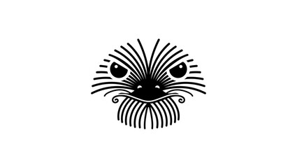 ostrich logo, black isolated silhouette - obrazy, fototapety, plakaty