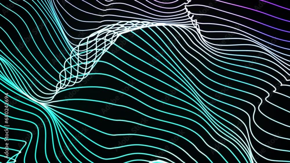 Poster abstract wave lines. computer generated 3d render
