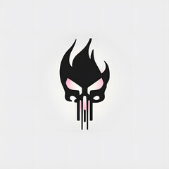 skull on fire, simple and minimalistic illustration. for logos, t-shirts, tatoo etc.