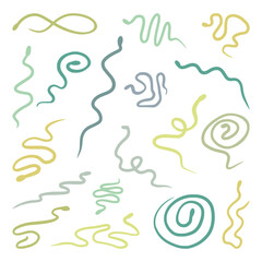 Vector collection of snakes hand-drawn in doodle style