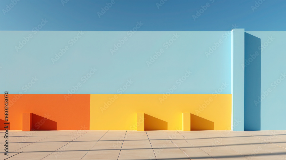 Poster simple geometric composition. abstract design in minimalistic style. modern architecture