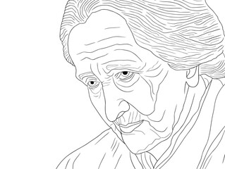 A Drawing Of A Man - Beautiful gorgeous 50s mid age beautiful elderly