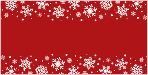 red white snow snowflake frame header banner border winter holiday season celebrate christmas sparkling beautiful luxury vector illustration graphic design long 