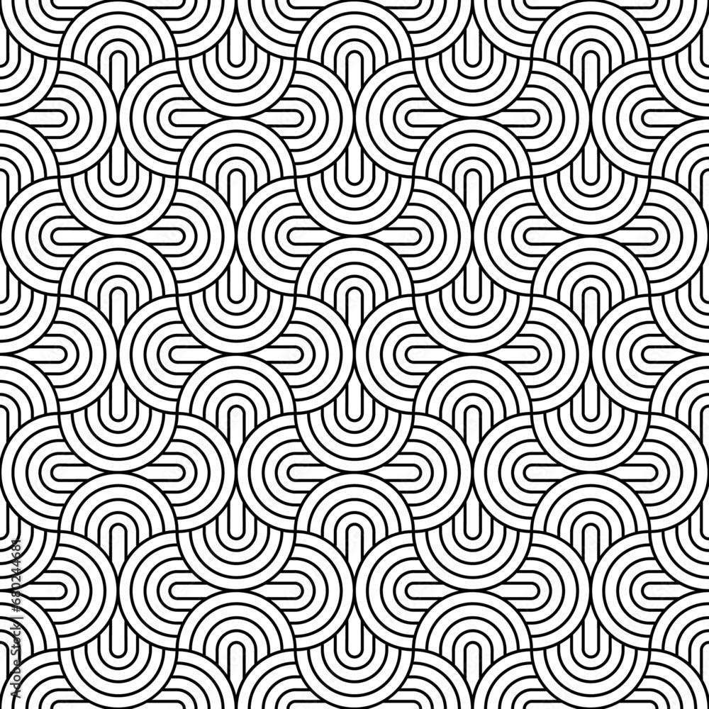 Aufkleber geometric seamless pattern. repeating abstract background. geometry tileable. repeated cool black li