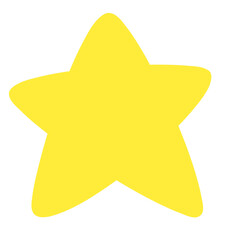 yellow star isolated on transparent background