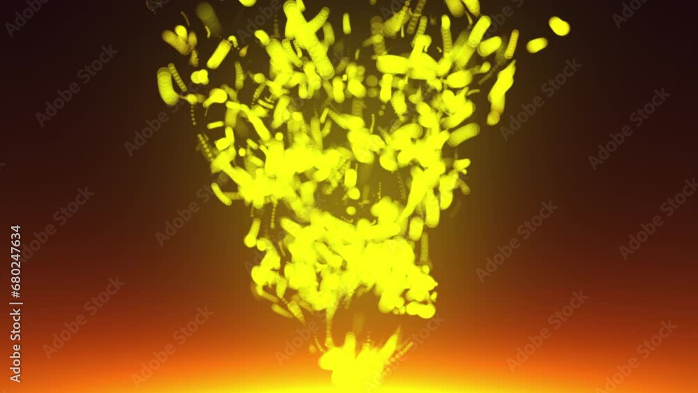 Poster abstract christmas gold shimmering particles. computer generated 3d render