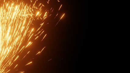 wild sprühende Funken, Feuerwerk, Funkenregen, Inferno, Neujahr, Brand, heiß - Powered by Adobe