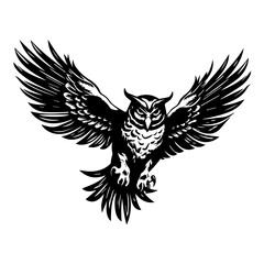 Majestic Flying Owl Vector Illustration