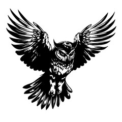 Majestic Flying Owl Vector Illustration