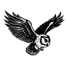 Majestic Flying Owl Vector Illustration