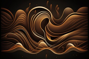 abstract green background with waves. Generative AI. 
