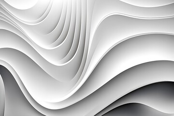 abstract white gradient background with waves. Generative AI. 
