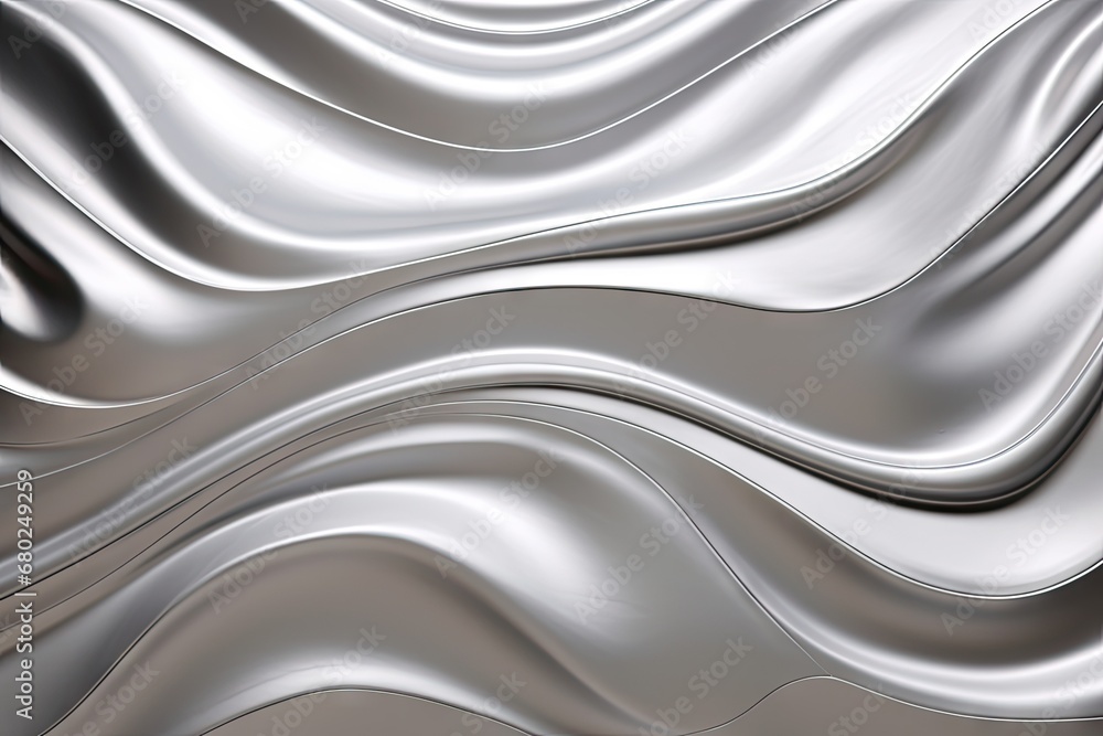 Poster a close up of a metal surface with a wavy design on the top and bottom of the image and the bottom o