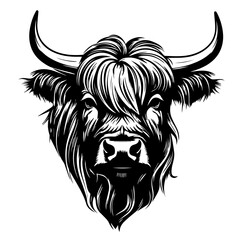 Adorable Highland Cow Vector Illustration