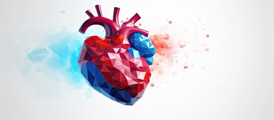 An abstract 3D design of a heart, isolated on a white background, creates a captivating infographic illustration, symbolizing the connection between mans health and medical science in an innovative