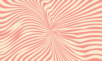 Psychedelic wavy pattern, pastel surreal vintage background, retro curvy wallpaper, optical illusion. Vector illustration