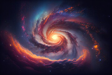 spiral galaxy background. Generative AI.