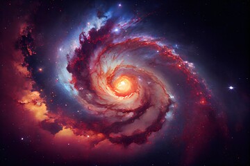 spiral galaxy background. Generative AI.