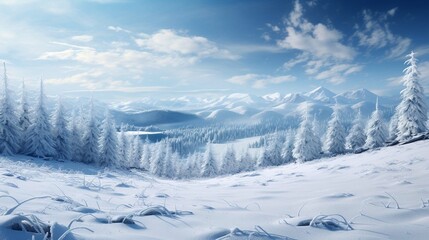 On the snow, white snowflakes covered the earth, ice crystals hung on the branches, and snow mountains in the distance shone in the sunshine