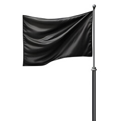 blank black flag on pole isolated on white background ,generative ai