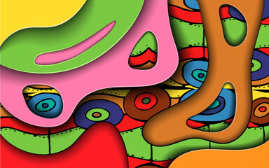 background with colorful layers and African patterns