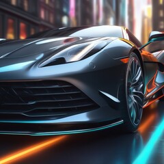 illustration of futuristic sport car illustration of futuristic sport car 3d rendering of a brand -...