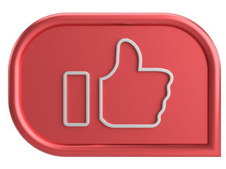 Like icon. Like button. 3D illustration.