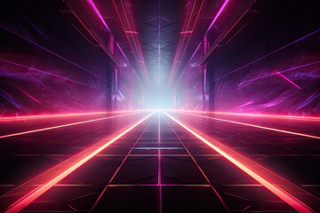 Neon road abstract background