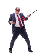 Devil businessman isolated on white