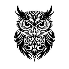 Majestic Owl Head Vector Illustration