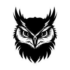 Majestic Owl Head Vector Illustration