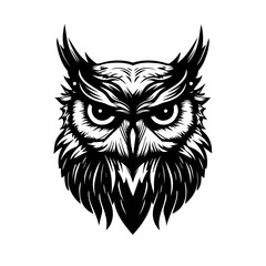 Majestic Owl Head Vector Illustration