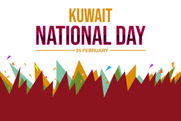 Kuwait National Day Greetings Wallpaper in Traditional style with patriotic flag colors. February 25 is Kuwait's national day background illustration